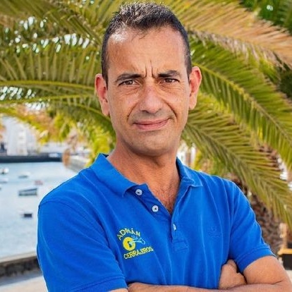 Adrián Cerrajero Lanzarote posando en el Charco de San Ginés, Arrecife.